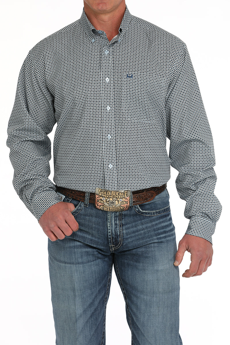CINCH Men's ARENAFLEX Light Blue Button-Down Western Shirt