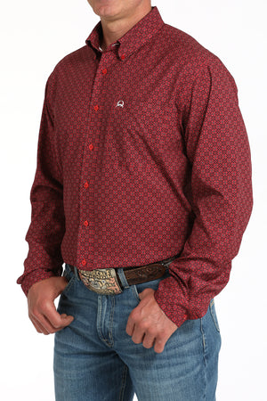 CINCH Men's ARENAFLEX Red Button-Down Western Shirt