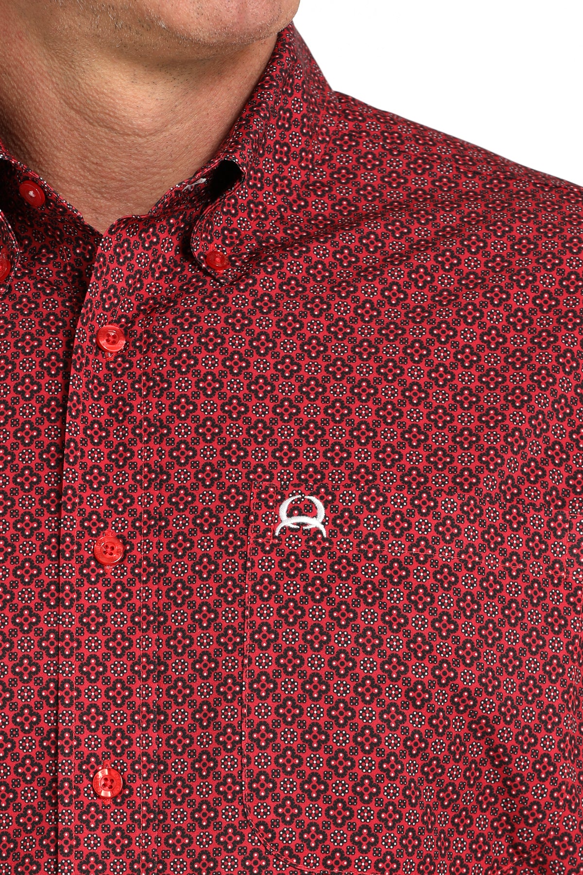CINCH Men's ARENAFLEX Red Button-Down Western Shirt