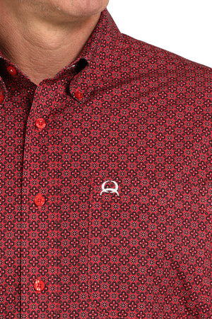CINCH Men's ARENAFLEX Red Button-Down Western Shirt