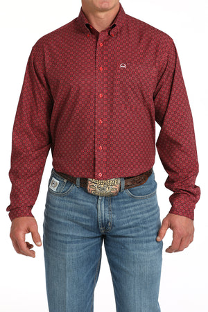 CINCH Men's ARENAFLEX Red Button-Down Western Shirt