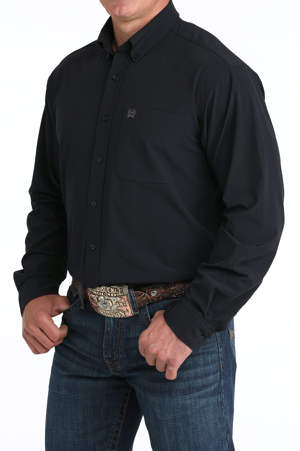 CINCH Men's ARENAFLEX Black Button-Down Western Shirt