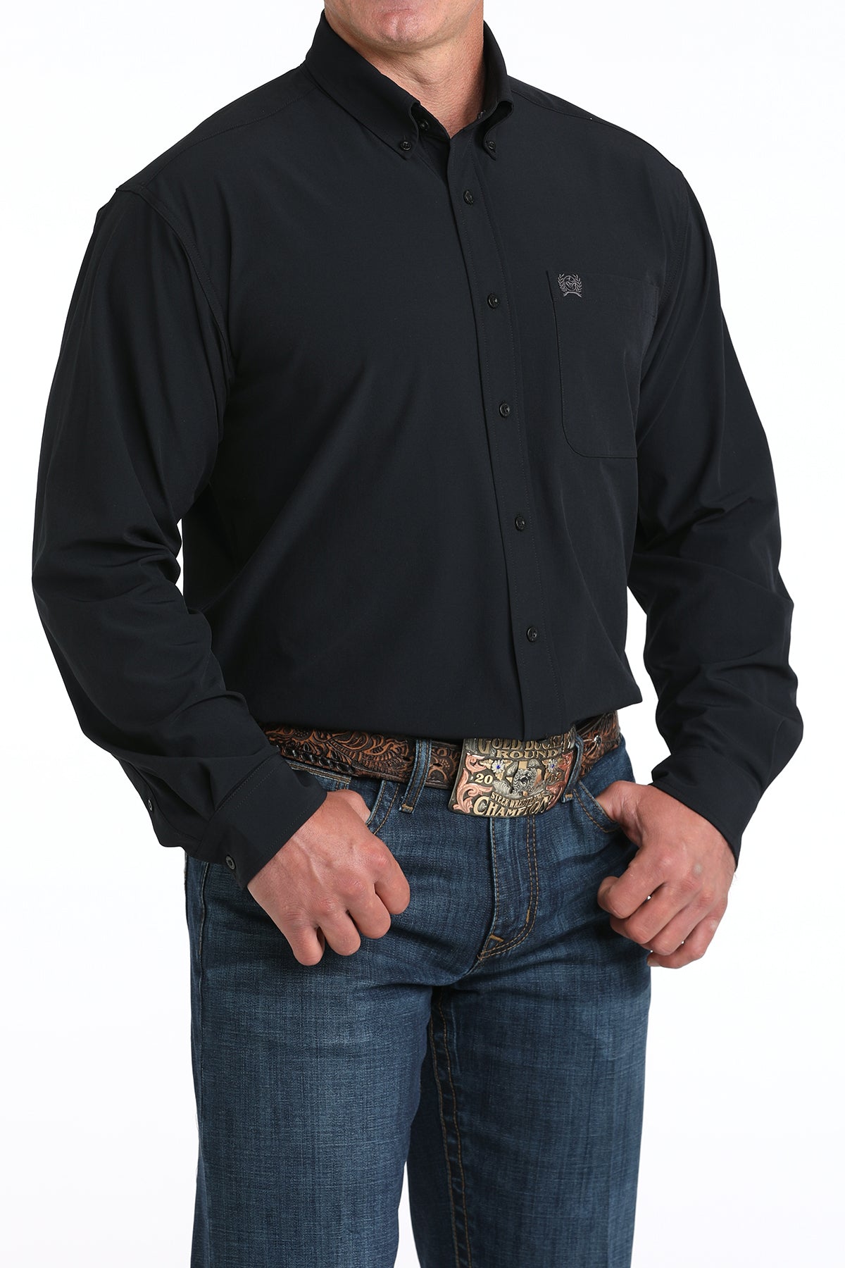 CINCH Men's ARENAFLEX Black Button-Down Western Shirt