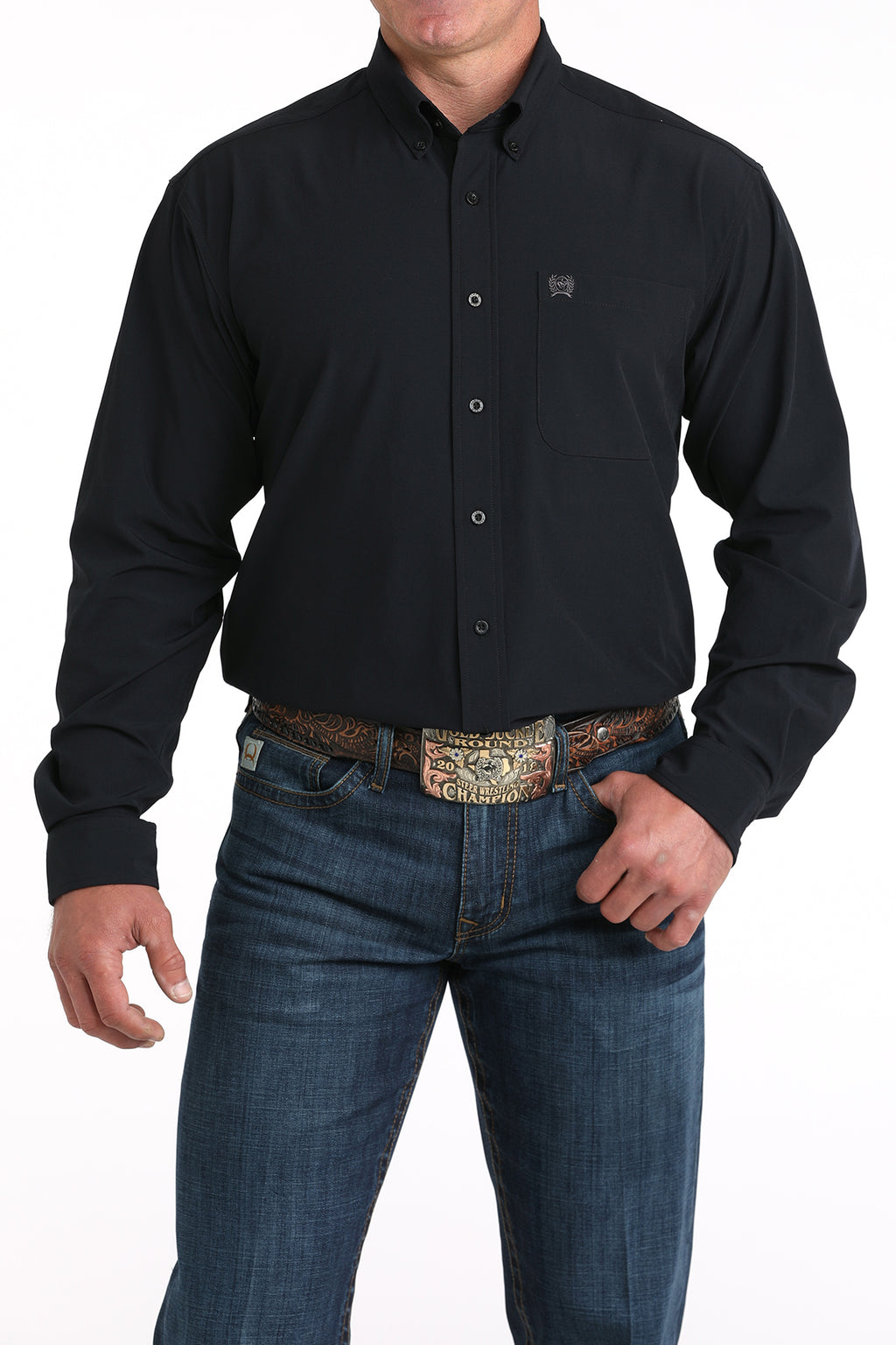 CINCH Men's ARENAFLEX Black Button-Down Western Shirt