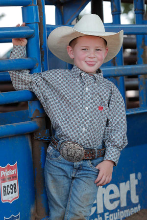 CINCH Boy's L/S Print Button-Down Western Shirt