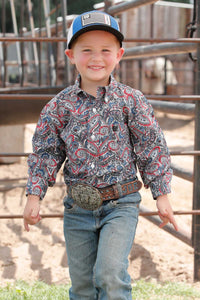 CINCH Boy's MultiColored L/S Print Button-Down Western Shirt