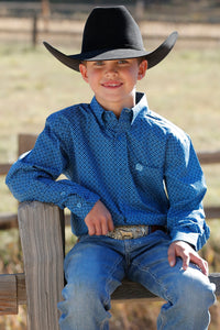 CINCH Boy's Royal Blue Button-Down Western Shirt