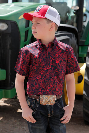 CINCH Boy's S/S Button-Down Western Shirt