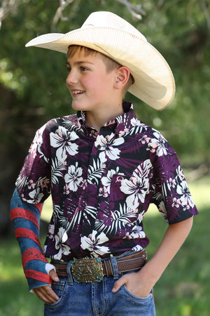 CINCH Boy's ARENAFLEX S/S Button-Down Western Shirt