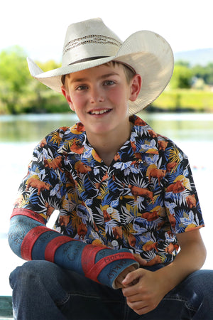 CINCH Boy's S/S Camp Shirt