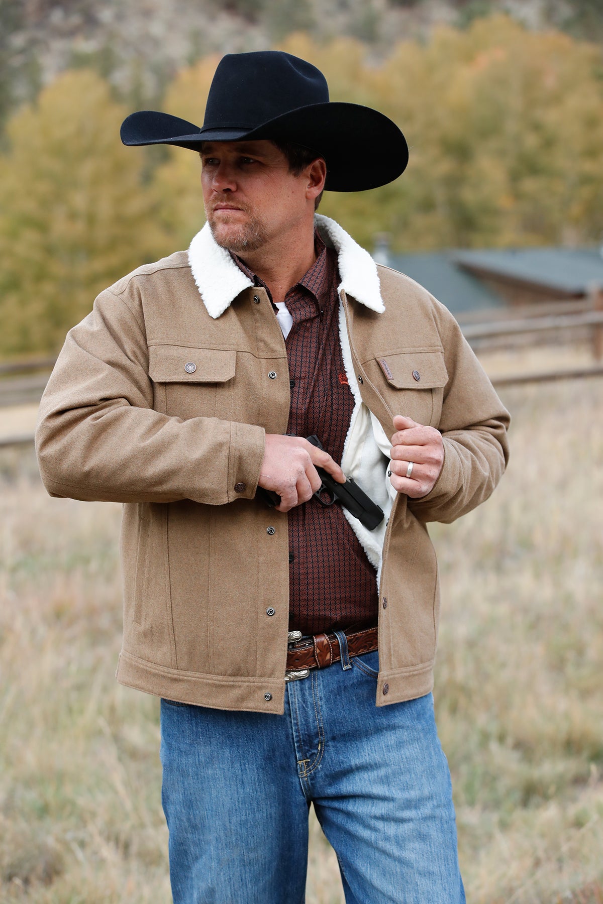 CINCH Men's Brown Concealed Carry Trucker Jacket