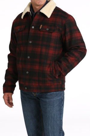 CINCH Men's Red/Black Sherpa Lined Trucker Jacket