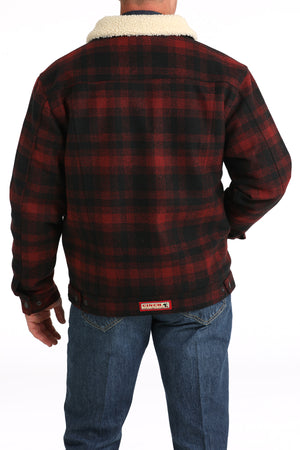 CINCH Men's Red/Black Sherpa Lined Trucker Jacket