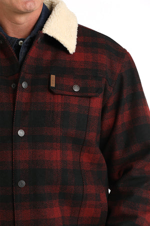 CINCH Men's Red/Black Sherpa Lined Trucker Jacket