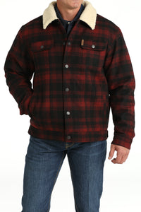 CINCH Men's Red/Black Sherpa Lined Trucker Jacket