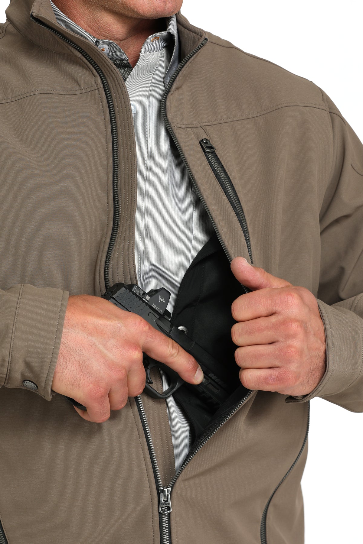 CINCH Men's Brown Concealed Carry Bonded Jacket