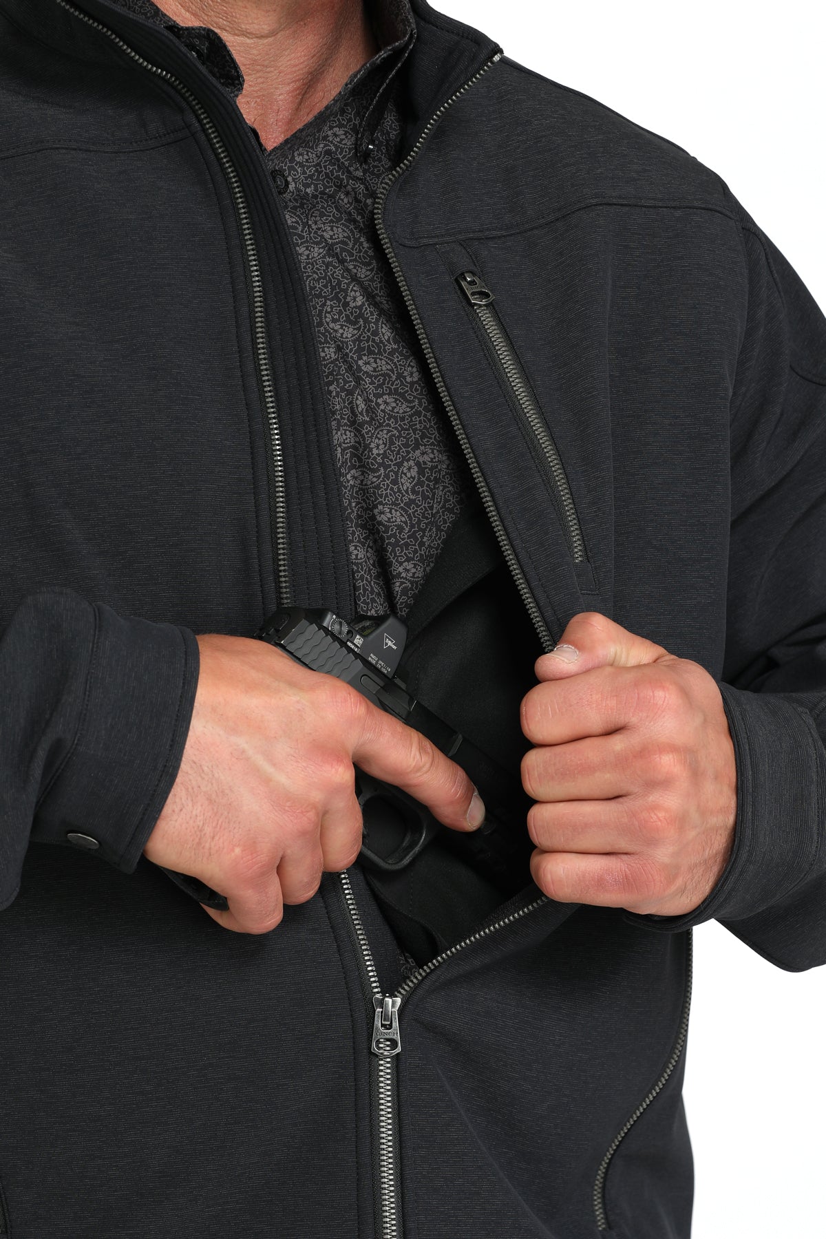 CINCH Men's Black Concealed Carry Bonded Jacket