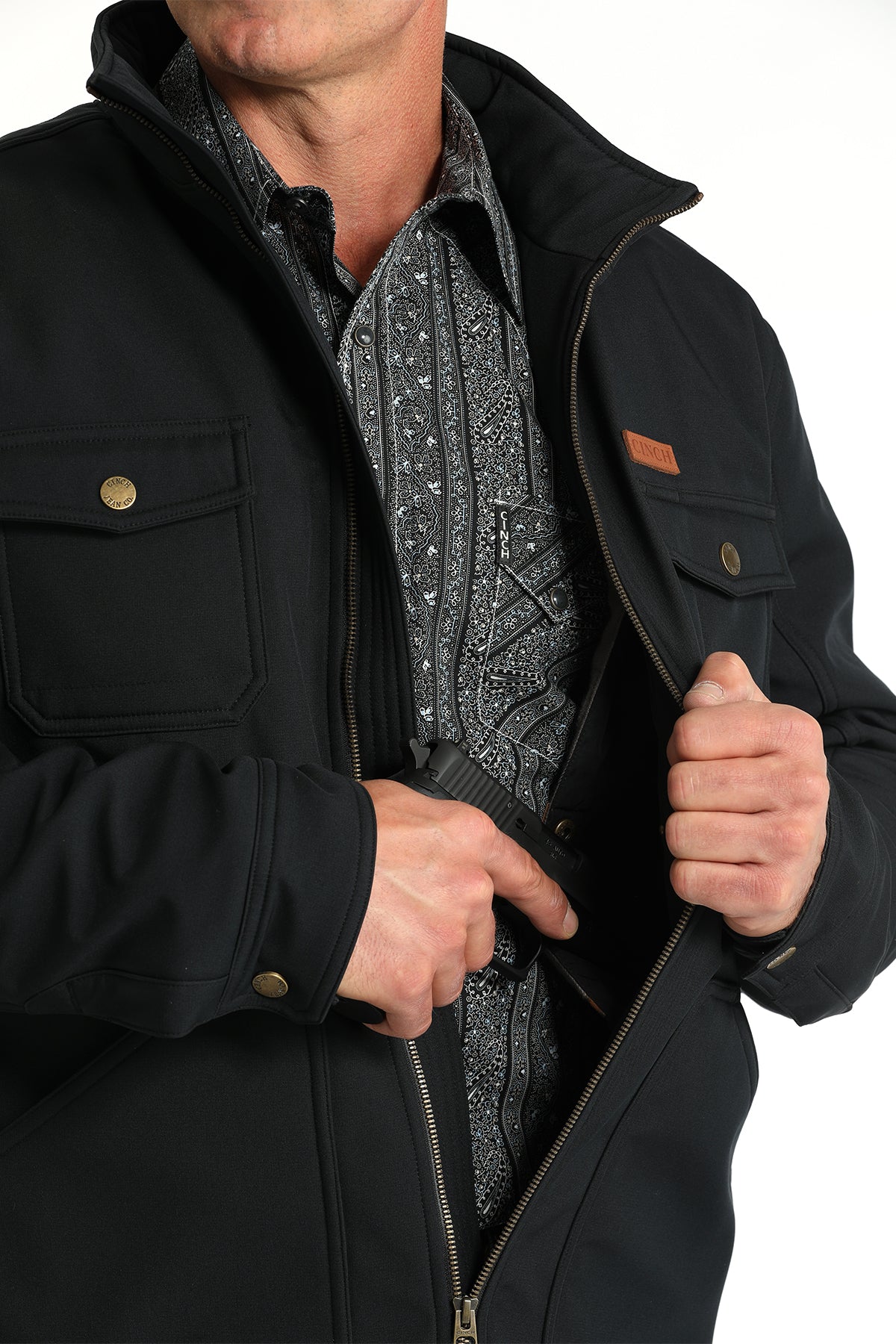 CINCH Men's Black Concealed Carry Bonded Jacket