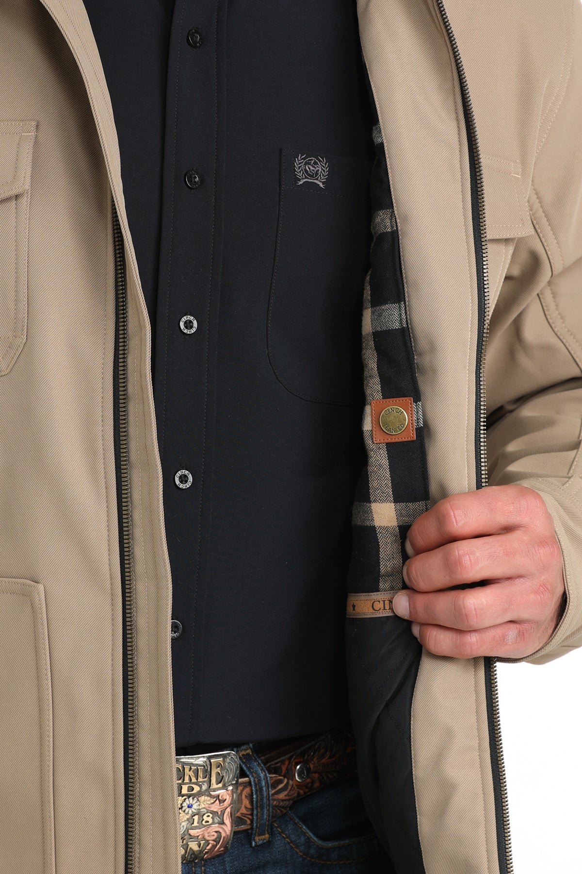 CINCH Men's Khaki Concealed Carry Bonded Jacket