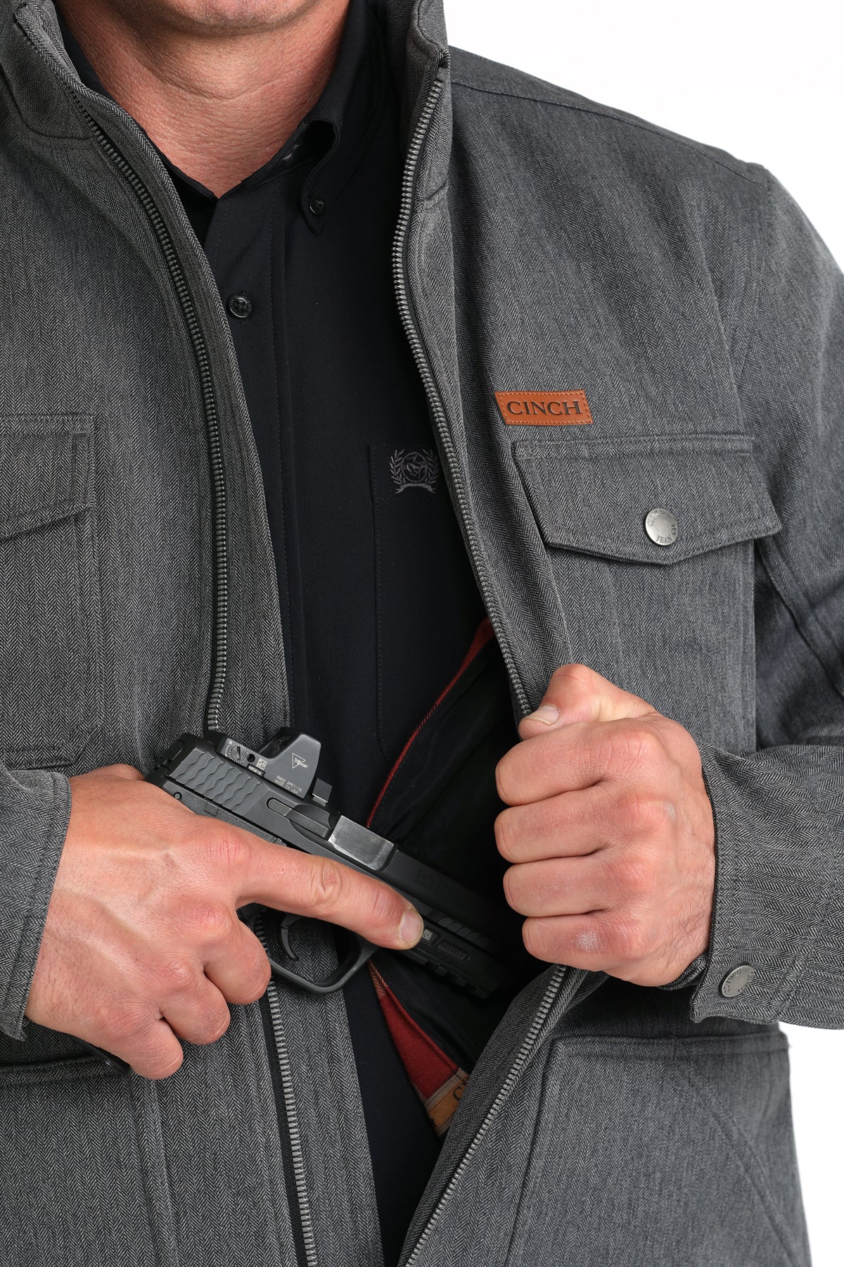 CINCH Men's Black Concealed Carry Bonded Jacket