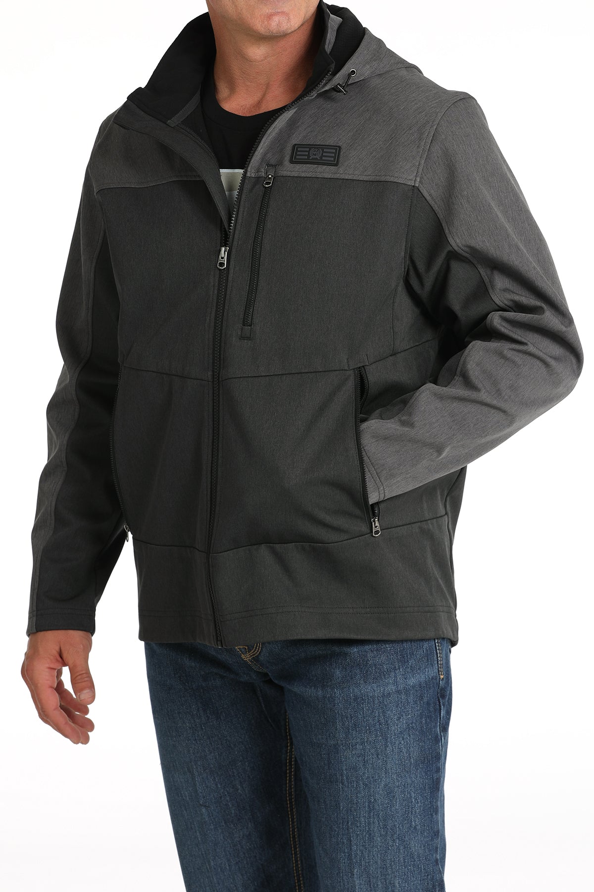 CINCH Men's Black Hooded Soft Shell Jacket