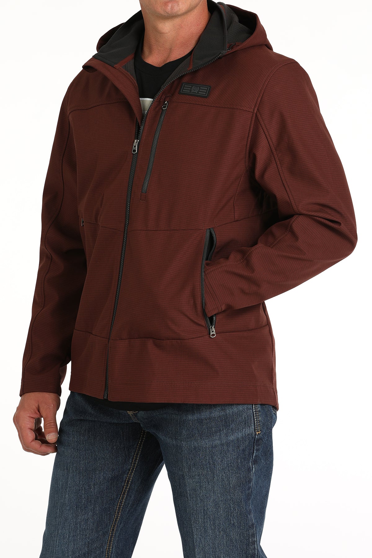 CINCH Men's Red Hooded Soft Shell Jacket