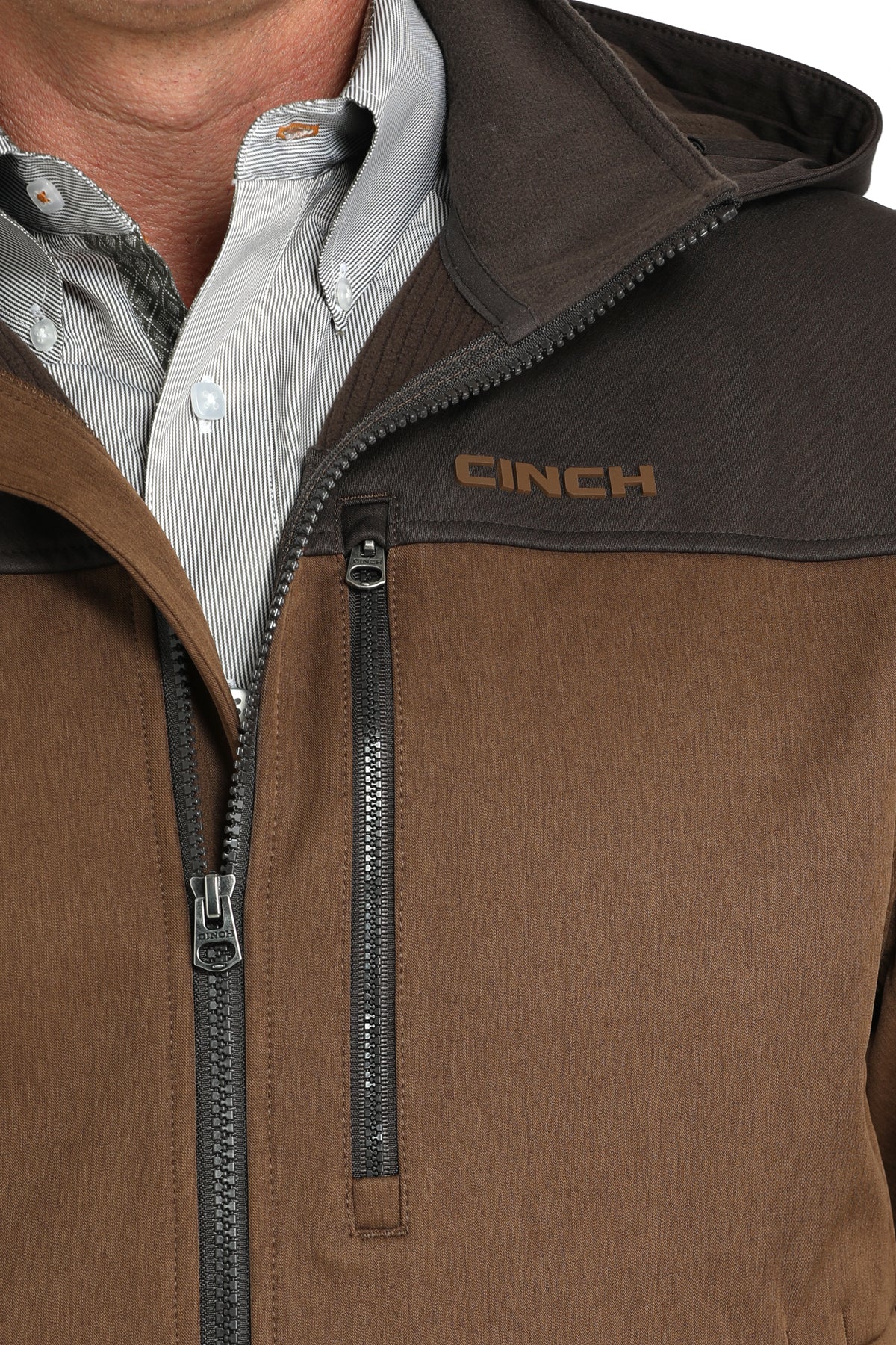 CINCH Men's Brown Hooded Soft Shell Jacket