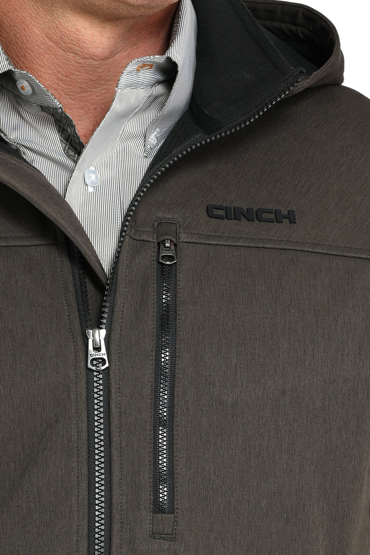 CINCH Men's Brown Hooded Soft Shell Jacket