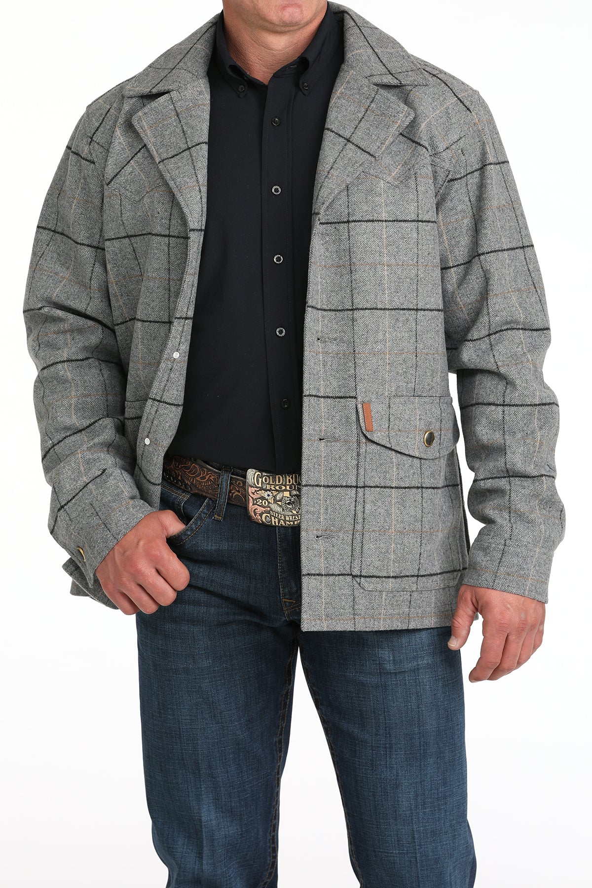 CINCH Men's Grey Dress Coat