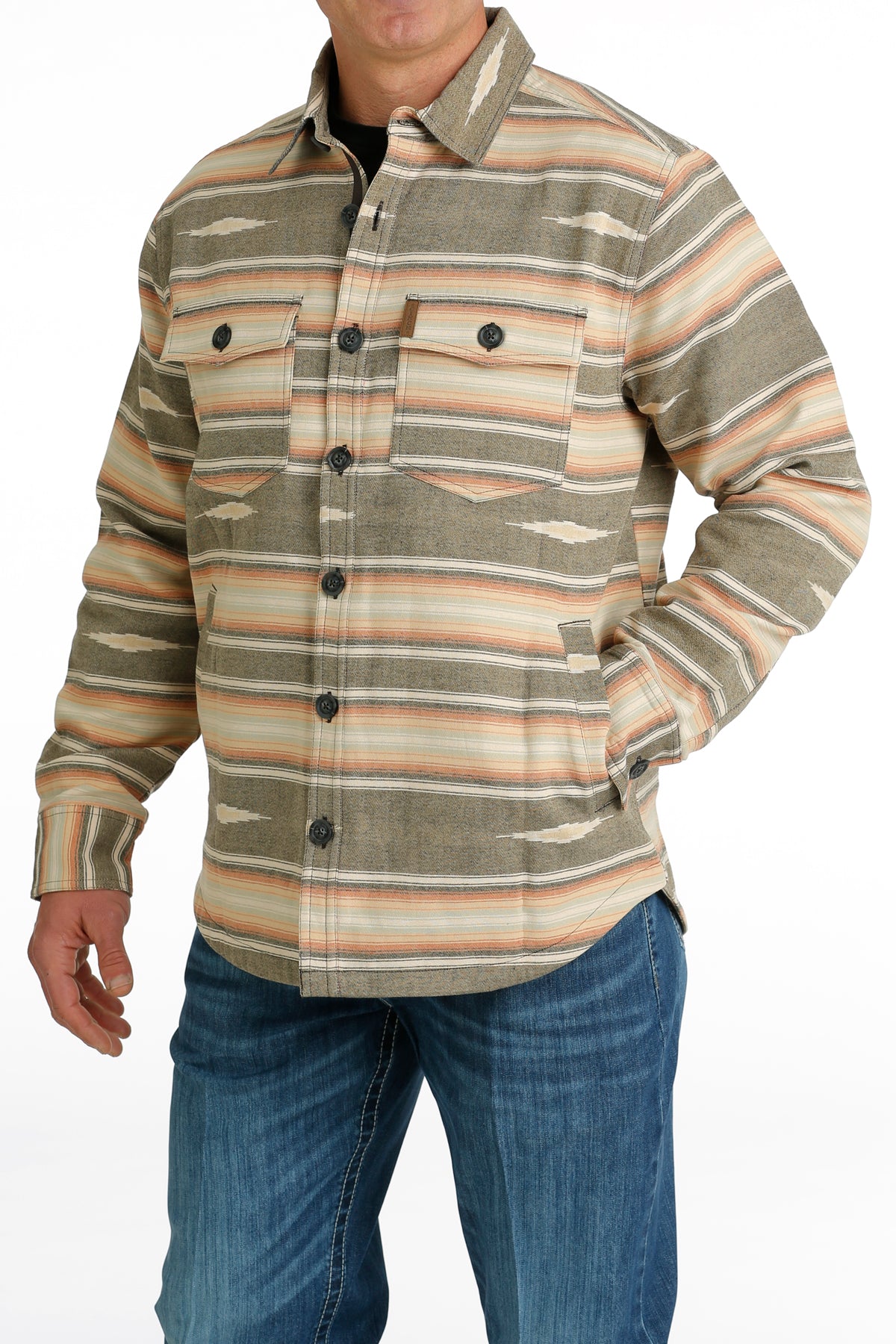 CINCH Men's Grey Jacquard Shirt