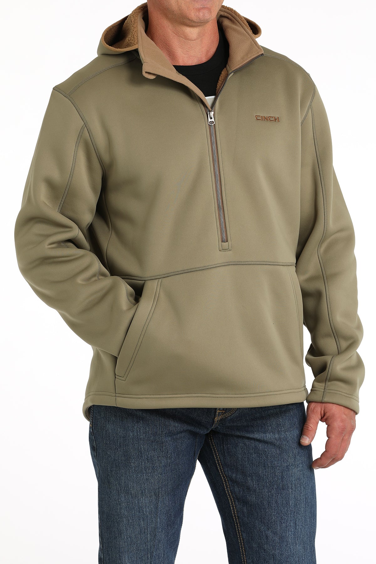 CINCH Men's Olive Sherpa Hoodie