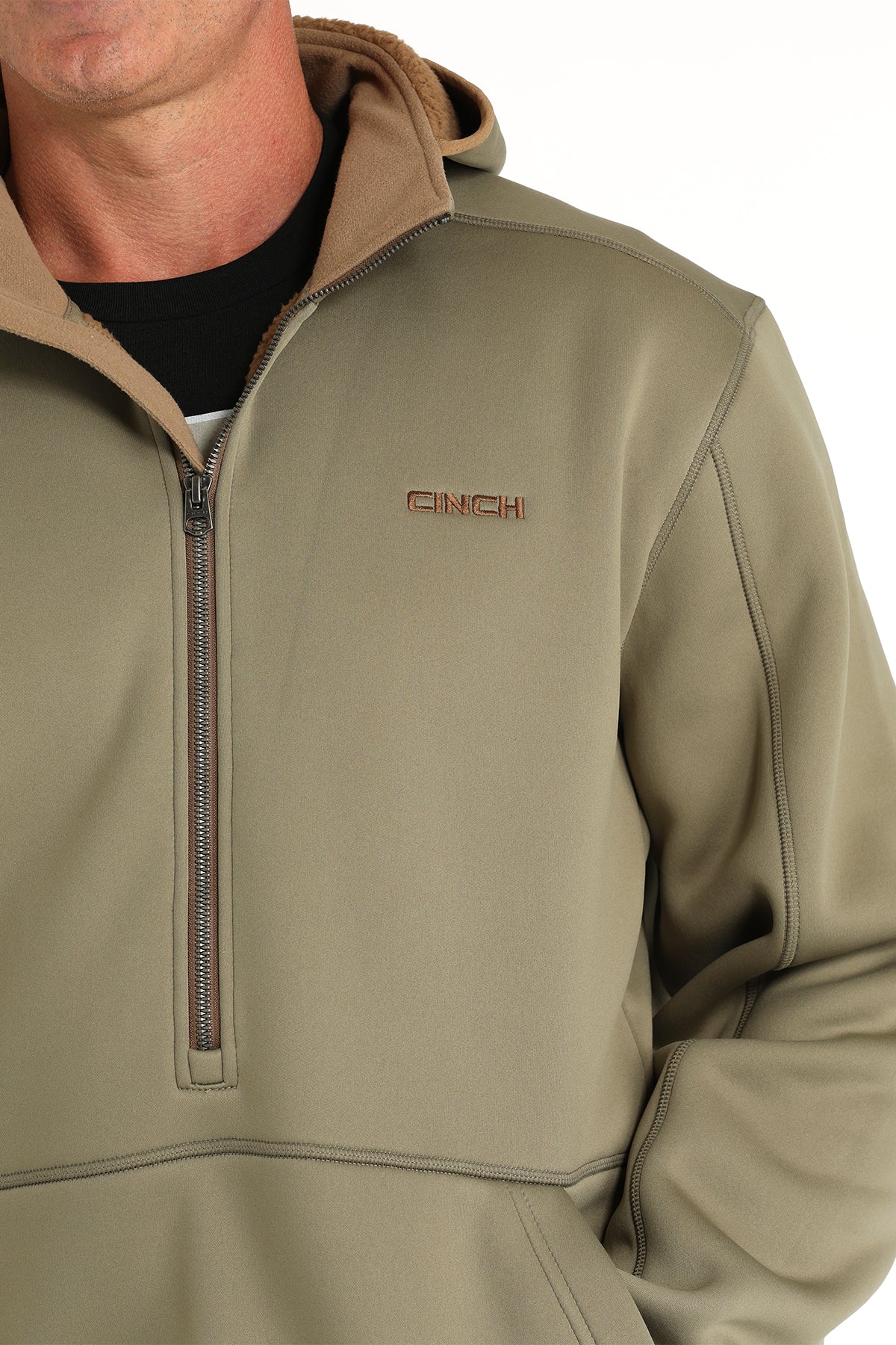 CINCH Men's Olive Sherpa Hoodie