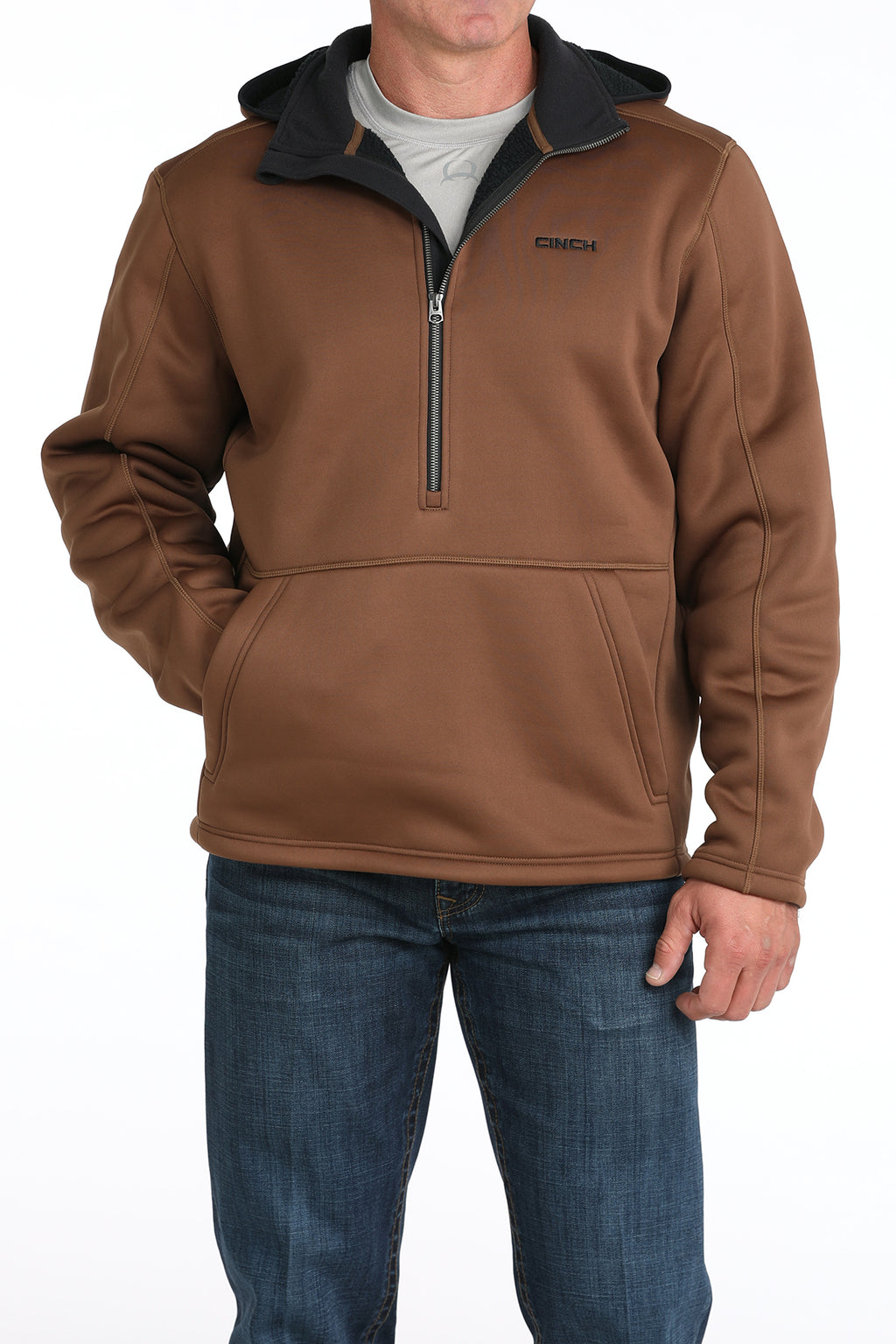 CINCH Men's Brown Sherpa Lined Hoodie