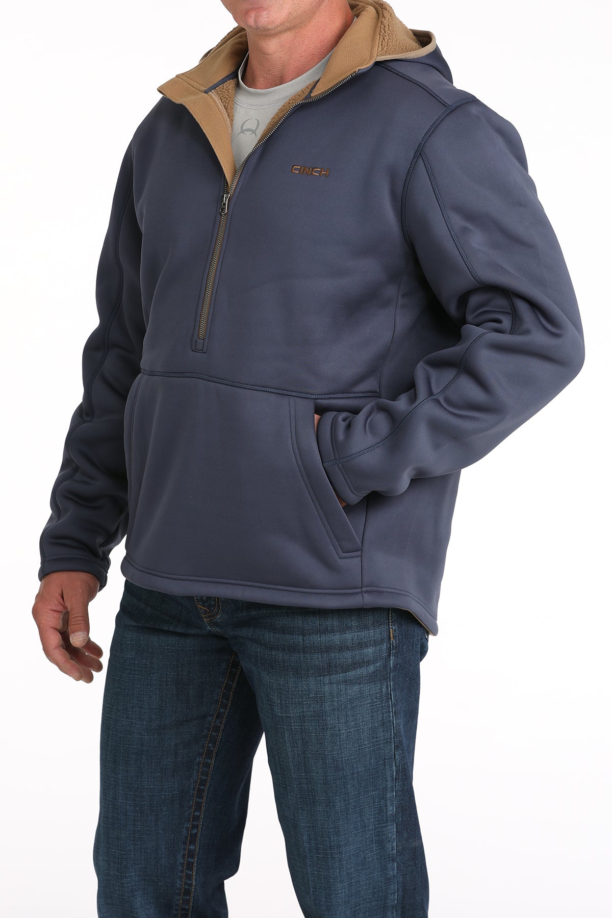 CINCH Men's Navy Sherpa Lined Hoodie