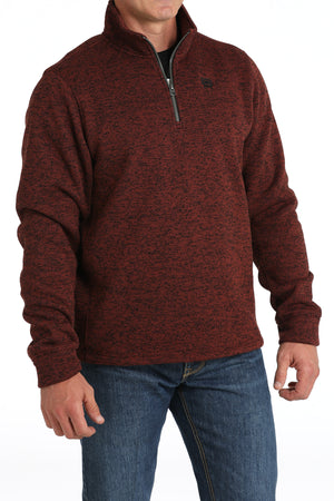 CINCH Men's Burgundy Quarter Zip Pullover