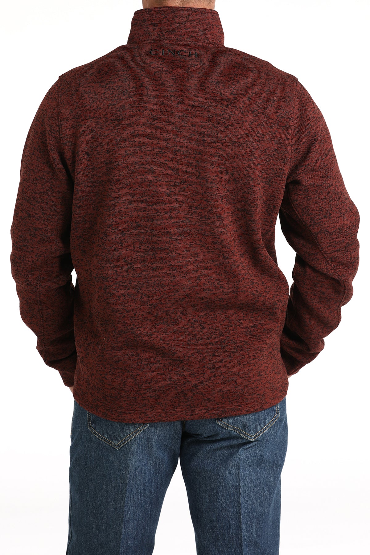 CINCH Men's Burgundy Quarter Zip Pullover