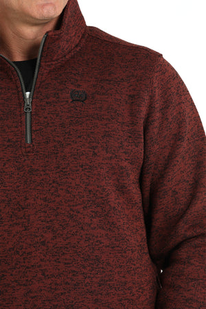 CINCH Men's Burgundy Quarter Zip Pullover