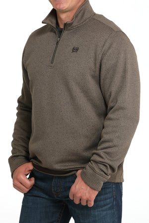 CINCH Men's Brown Quarter Zip Pullover