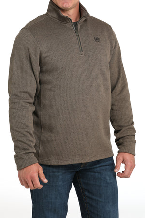 CINCH Men's Brown Quarter Zip Pullover