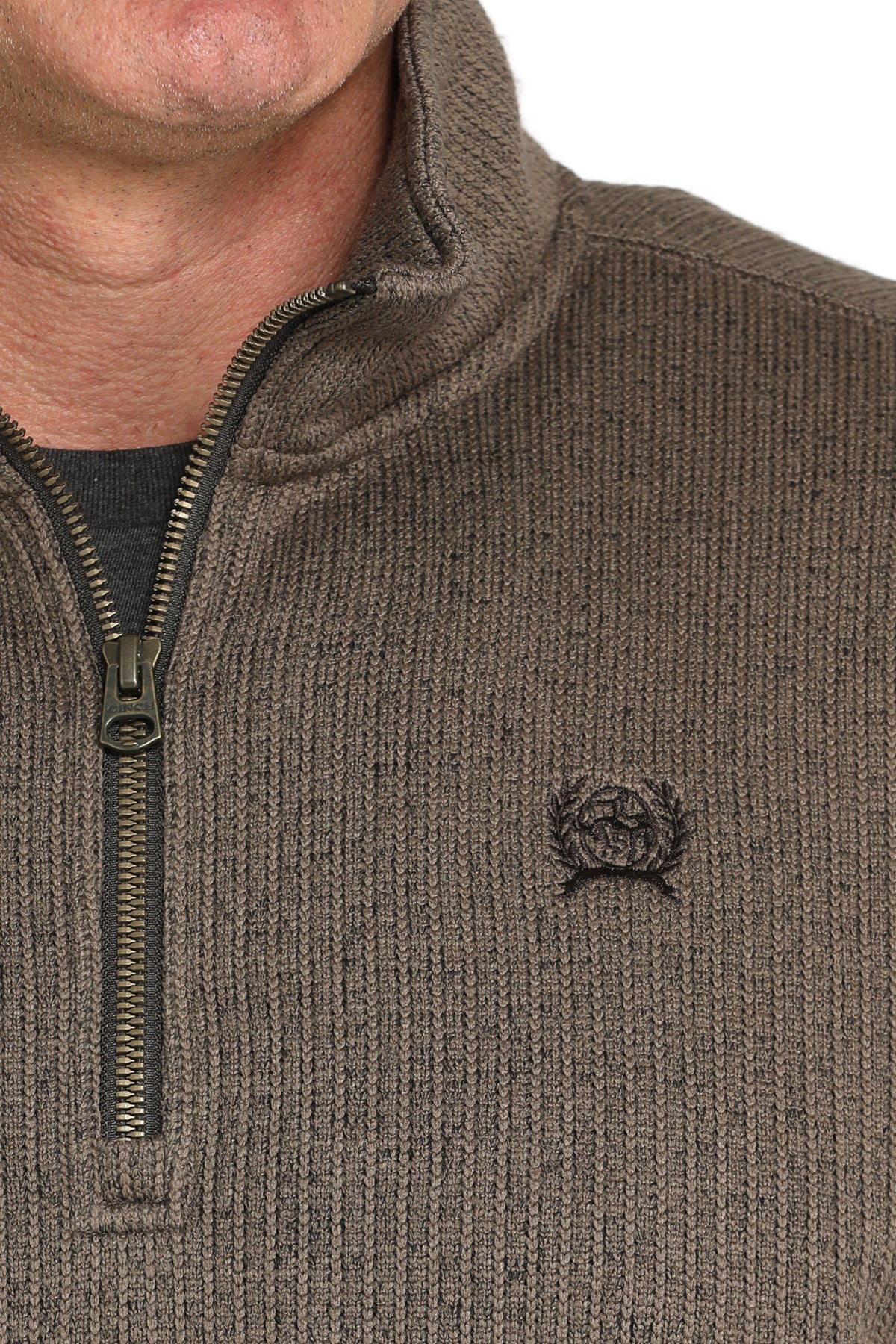 CINCH Men's Brown Quarter Zip Pullover