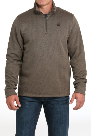 CINCH Men's Brown Quarter Zip Pullover