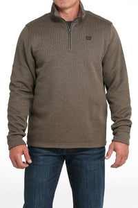 CINCH Men's Brown Quarter Zip Pullover
