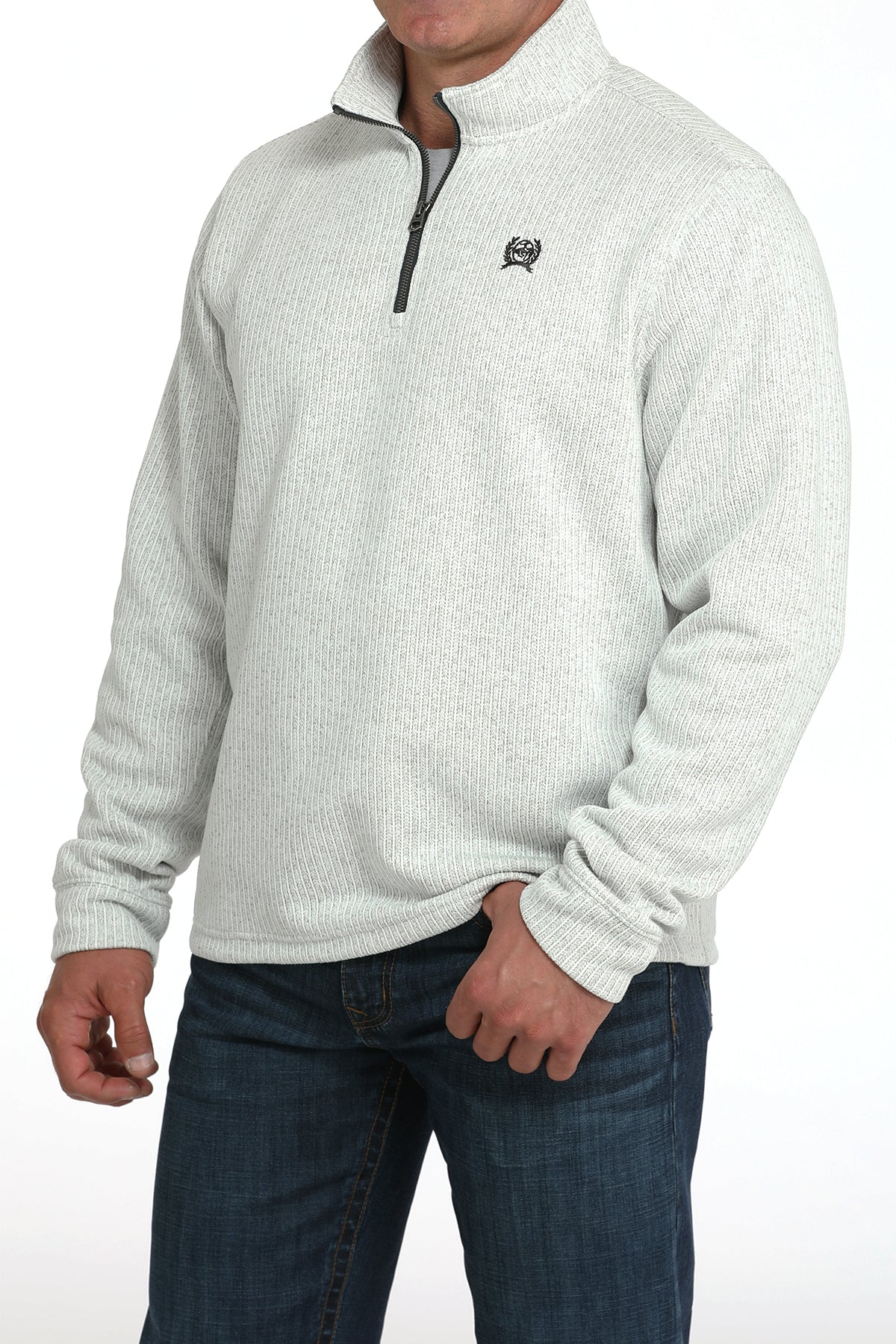 CINCH Men's Grey Quarter Zip Pullover