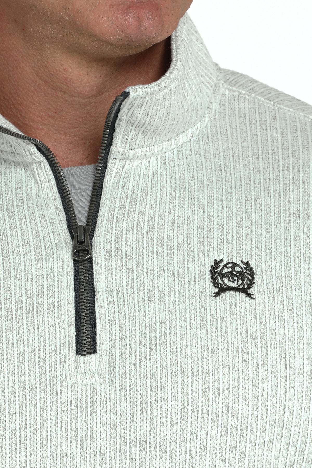 CINCH Men's Grey Quarter Zip Pullover