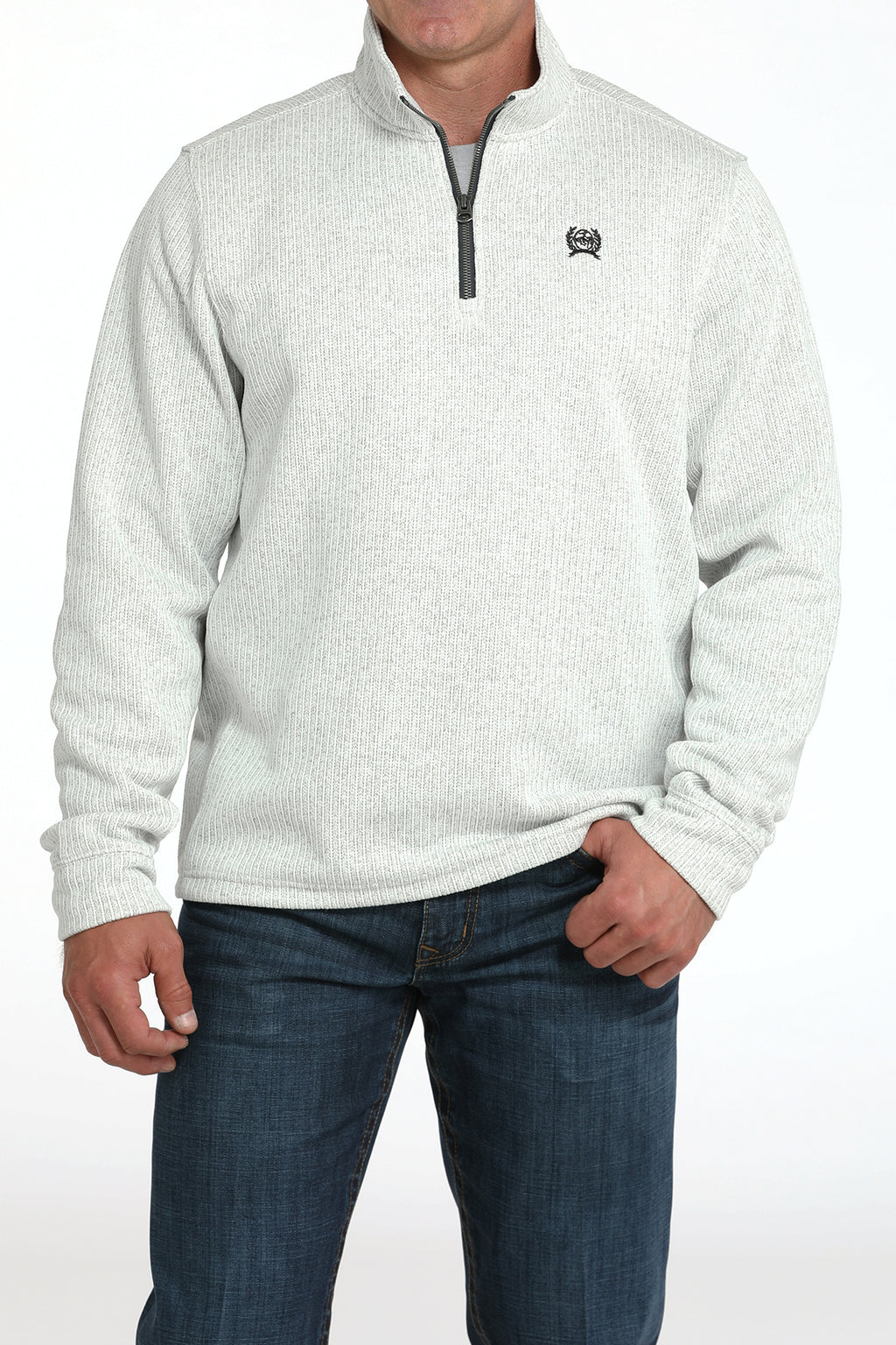 CINCH Men's Grey Quarter Zip Pullover
