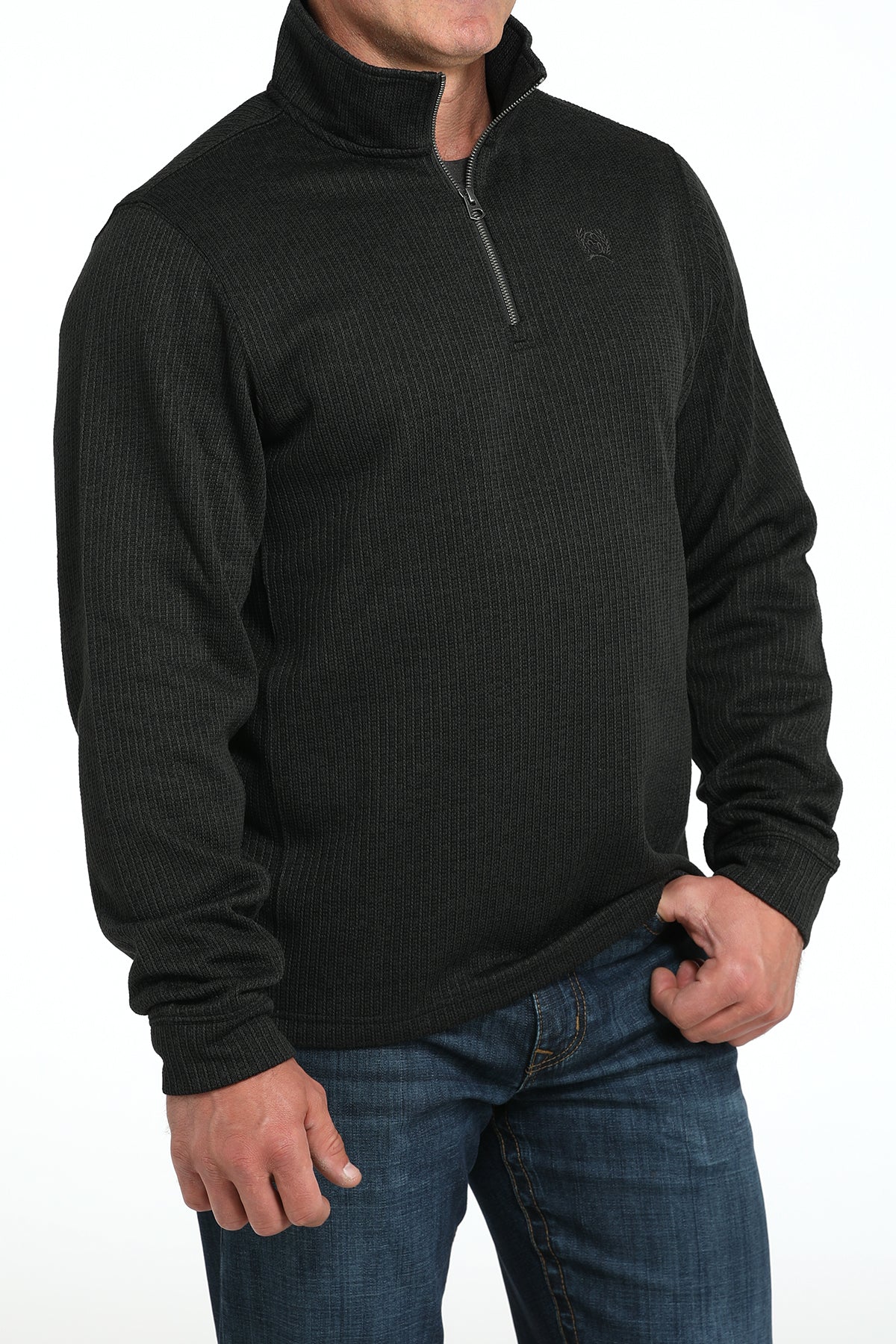 CINCH Men's Black Quarter Zip Pullover
