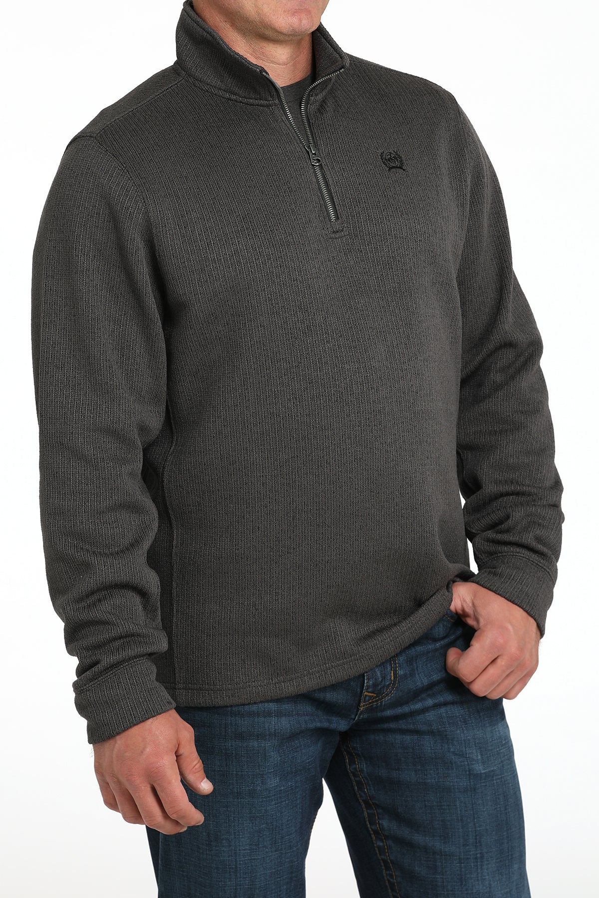 CINCH Men's Charcoal Quarter Zip Pullover