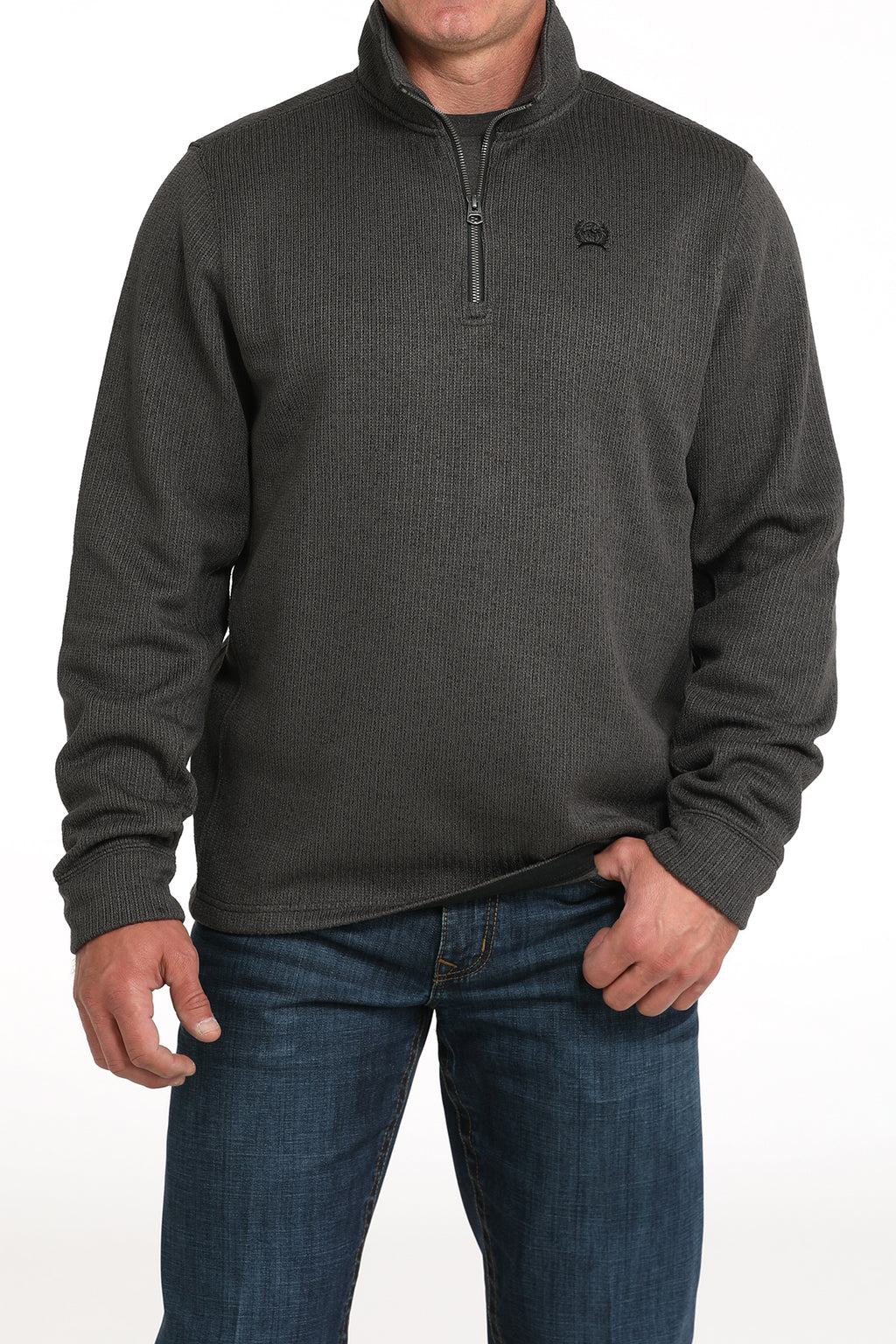 CINCH Men's Charcoal Quarter Zip Pullover