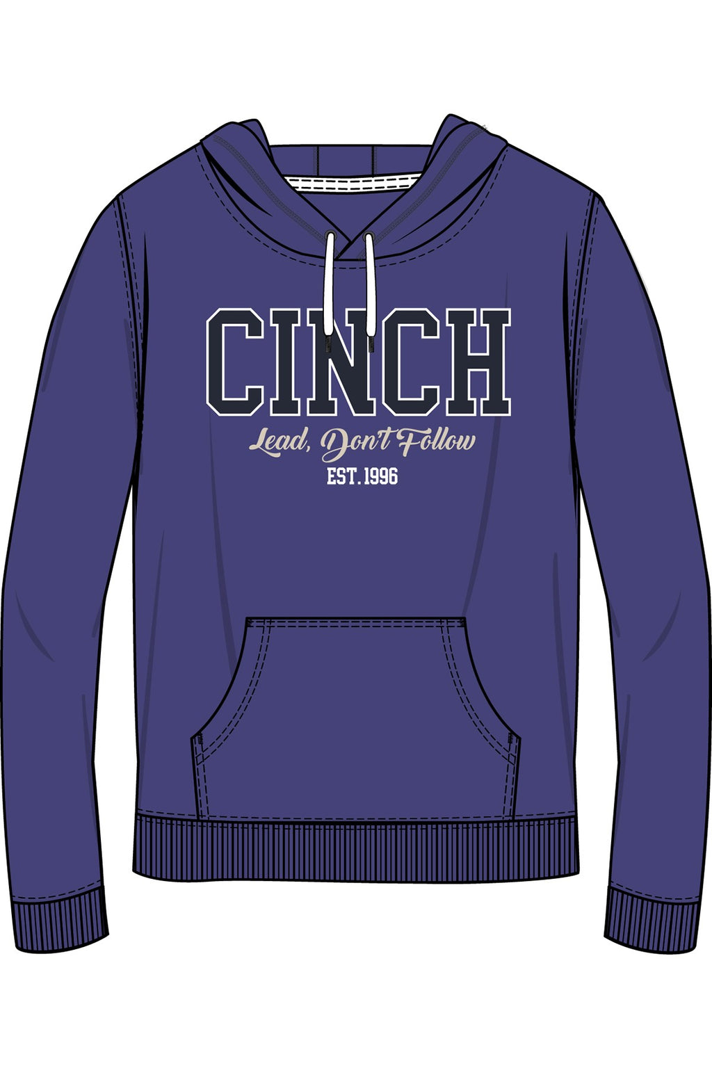 CINCH Men's Purple Pullover Hoodie