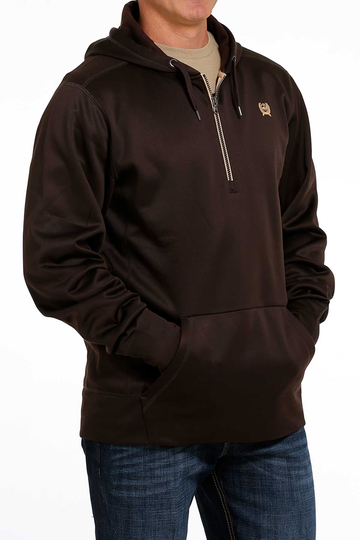 CINCH Men's Brown Pullover Hoodie